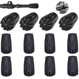 12PCS Rubber Tips for Trekking Poles - Hiking Poles Accessories,Hiking Poles Rubber Tips, Resisting Trekking Pole Tip Accessories Set, Walking Stick Tips Rubber, Mountain Poles Tips