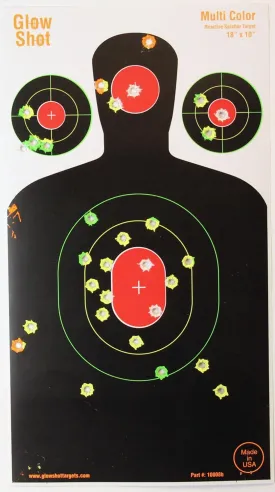 18" x 10" Silhouette Splatter Target - Multi-Color -GlowShot Targets - See Your Hits Instantly
