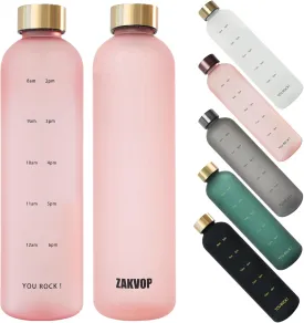32oz Water Bottles with Times to Drink, Motivational Water Bottle with Time Marker, BPA Free Reusable Water Bottle with Hydrating Reminder for Gym Fitness Workout Travel