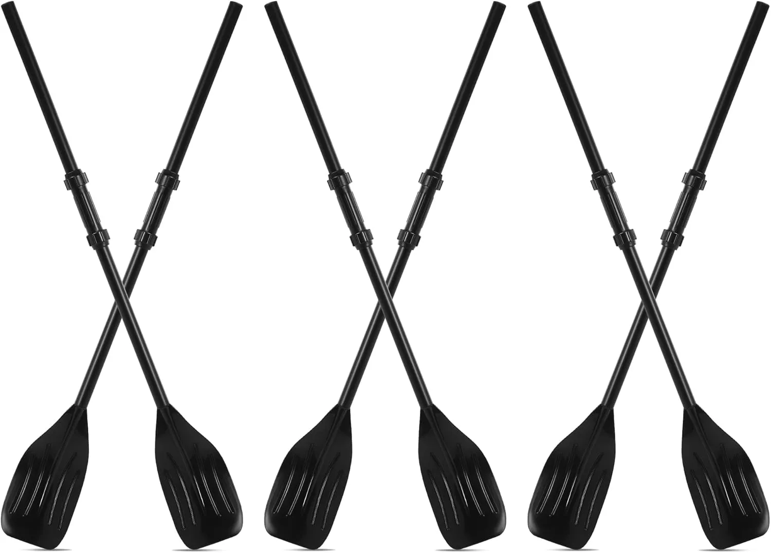 6 Pcs Boat Oars Kayak Paddles PVC Detachable Canoe Paddle, Ribbed French Oar for Inflatable Boat Water Marine Sports Rubber Dinghy