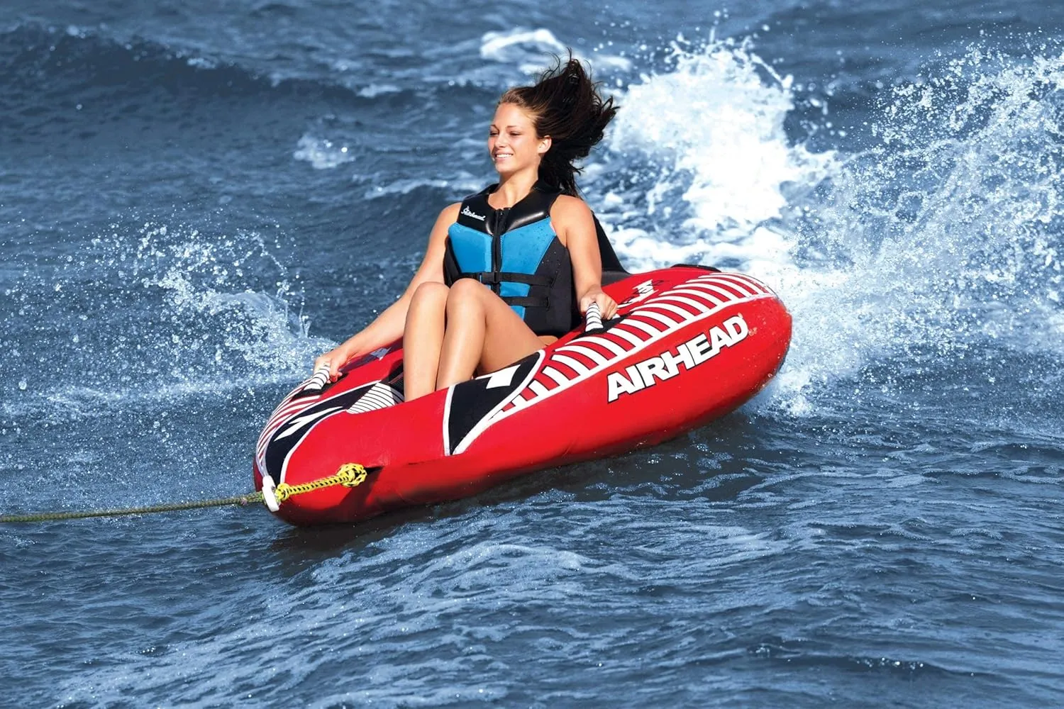 Airhead Viper Towable 1-3 Rider Models, Tube for Boating and Water Sports, Heavy Duty Full Nylon Cover