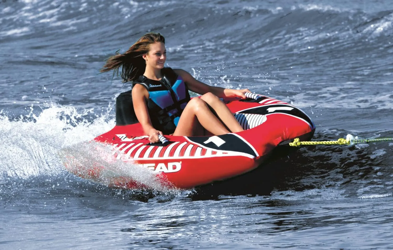 Airhead Viper Towable 1-3 Rider Models, Tube for Boating and Water Sports, Heavy Duty Full Nylon Cover