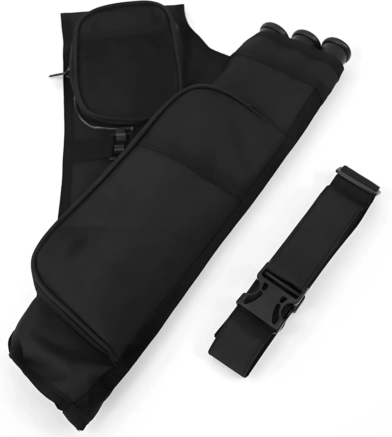 Archery Quiver with 3 Arrow Tubes, Nylon and Oxford Cloth, Holds 12-16 Arrows, Ideal for Compound and Recurve Bows, Right-Handed Use