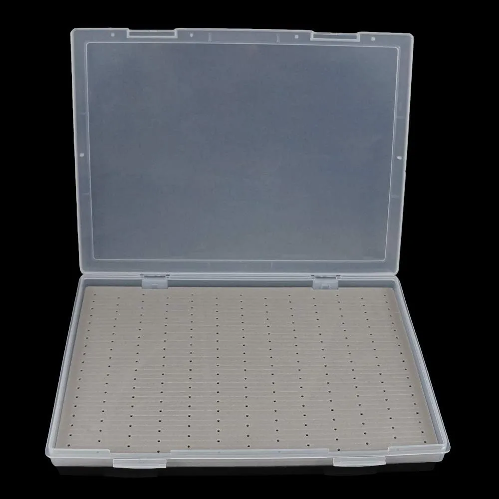 Aventik Super Large Capacity Fly Boxes Slim Foam Clear Lid PP Collection Fishing Boxes Competition Fishing Hook Tackle Boxes(2X24LD FOAM)