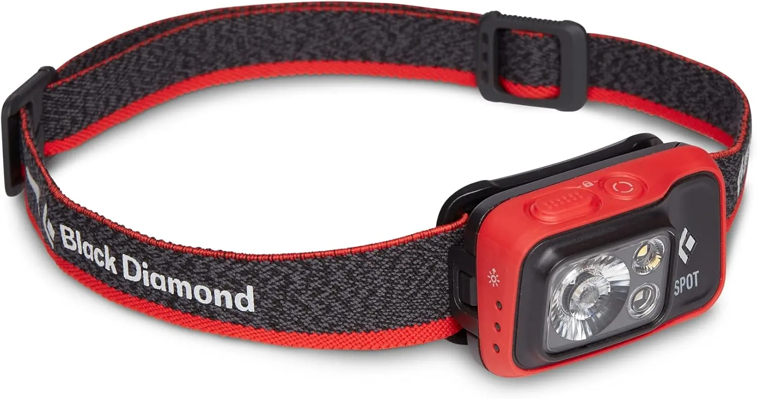 BLACK DIAMOND Spot 400 LED Headlamp, Waterproof and Dimmable Battery Powered Headlamp for Camping, Hiking, Running, Work with Red Light Headlamp Mode, Octane