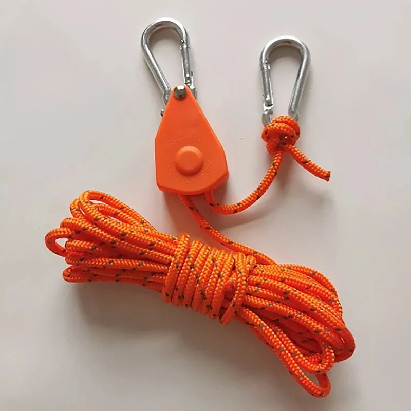 Camping Tent Rope Windproof Night Reflective Rope Buckle Lanyard Pulley