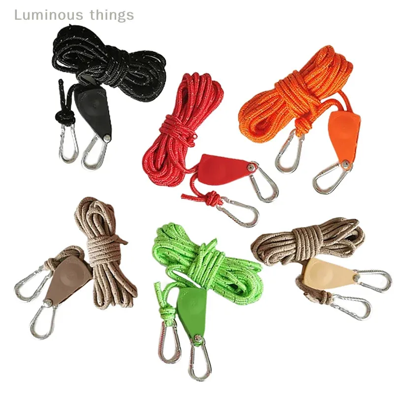 Camping Tent Rope Windproof Night Reflective Rope Buckle Lanyard Pulley