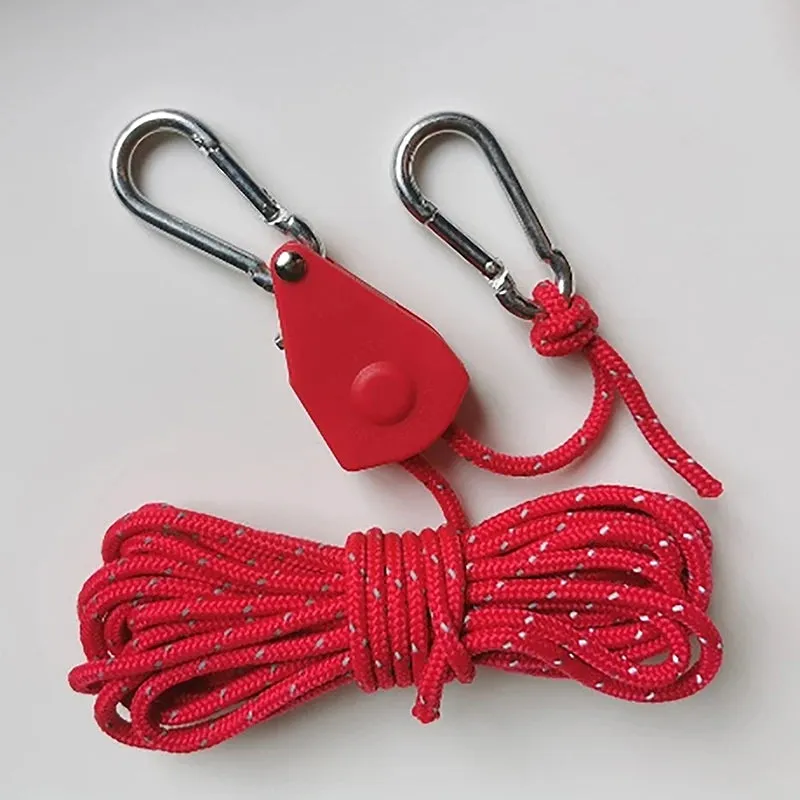 Camping Tent Rope Windproof Night Reflective Rope Buckle Lanyard Pulley