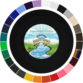 Country Brook Design 1" Webbing - 10/25/50 Yards - 30  Colors - EDC 1 Inch Polypropylene Webbing for Climbing Outdoors Crafting DIY Gear Repair