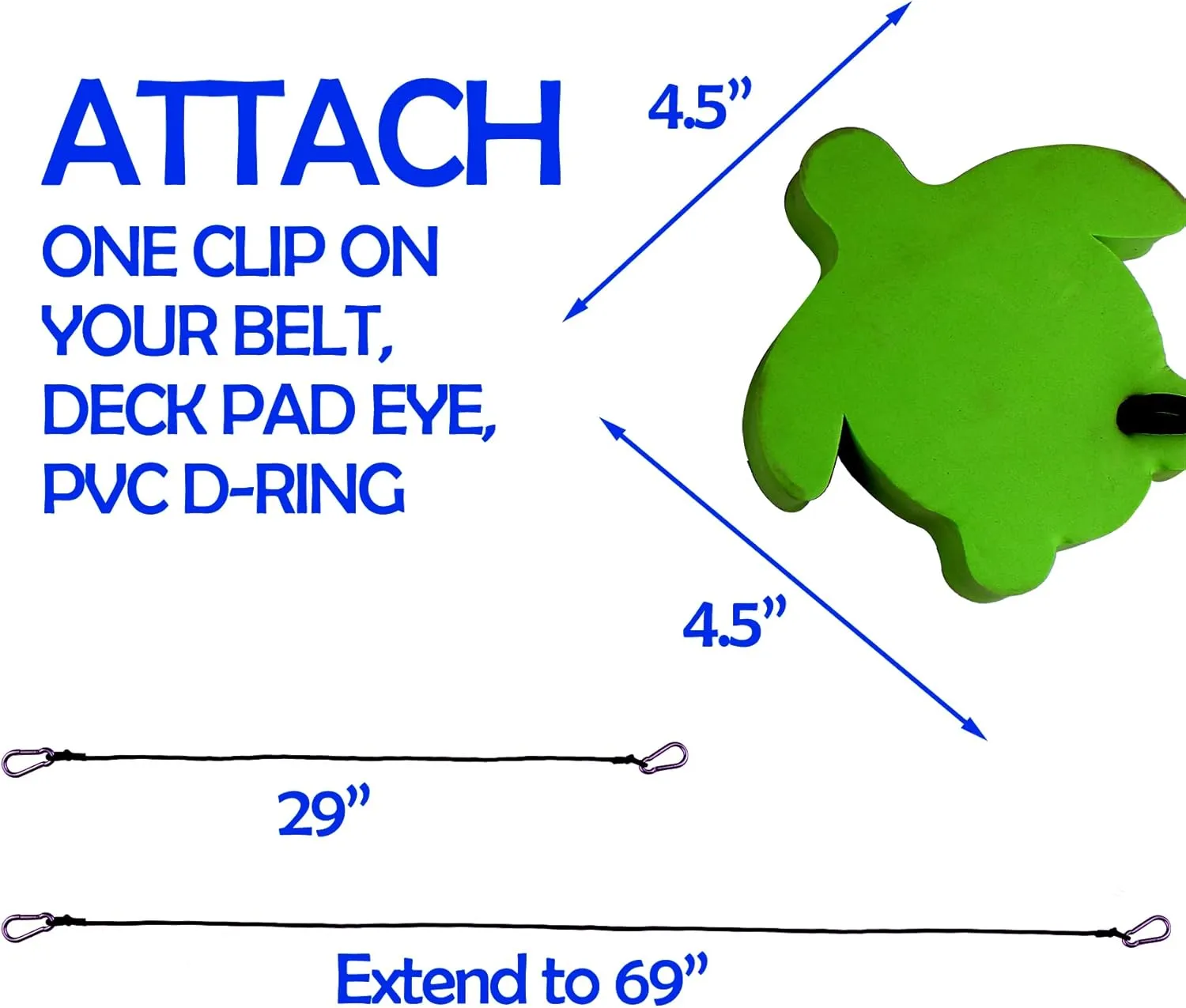 Drift Anchor Tow Throw Leash Line with EVA Buoy Float & Clip for Grip Kayak Canoe Accessories,Floating Anchor Marker Buoy