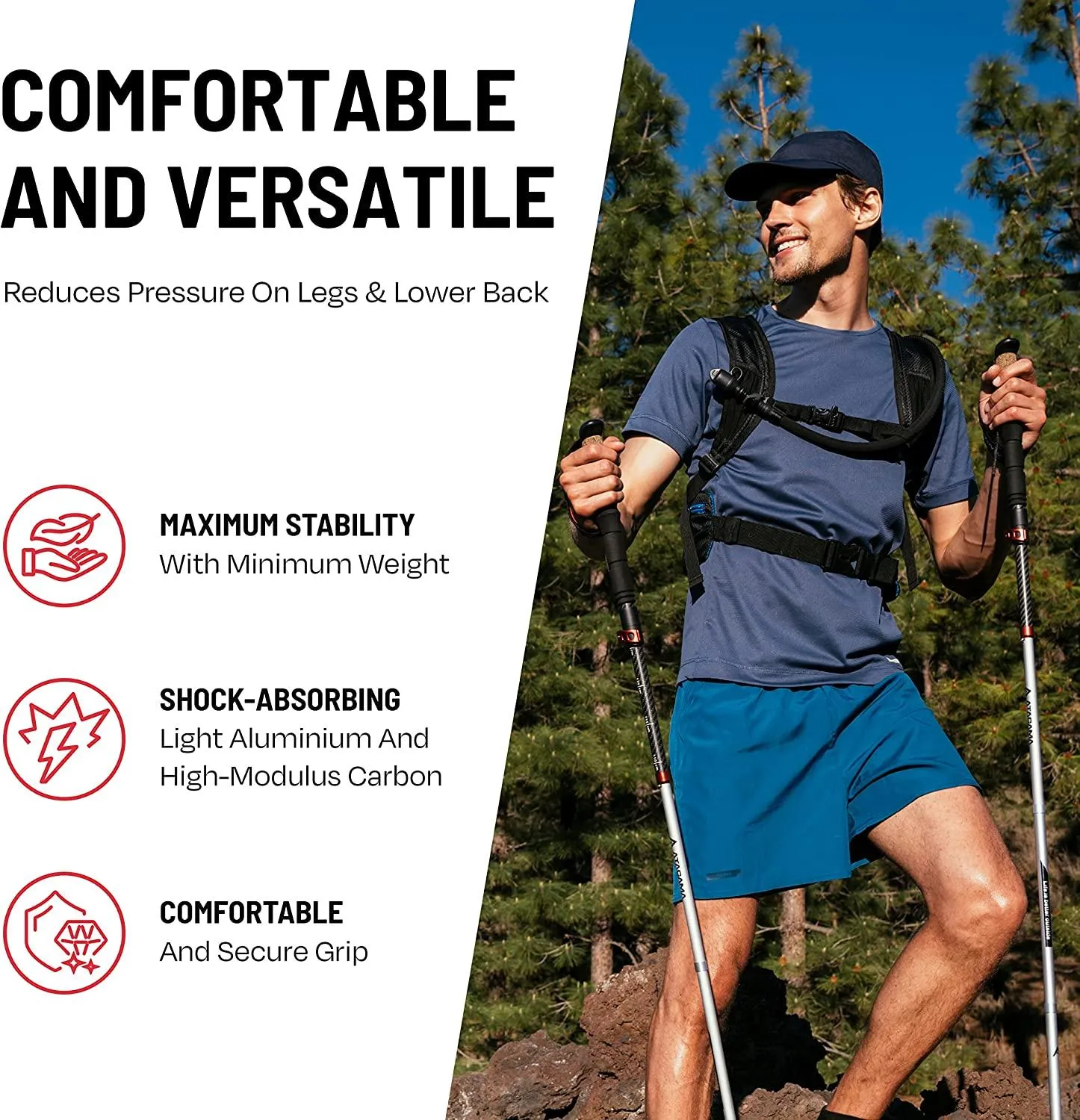 Enhance Your Hiking Experience with ATACAMA 2 Lightweight Hiking Poles: The Perfect Companion for Your Trekking Adventures!