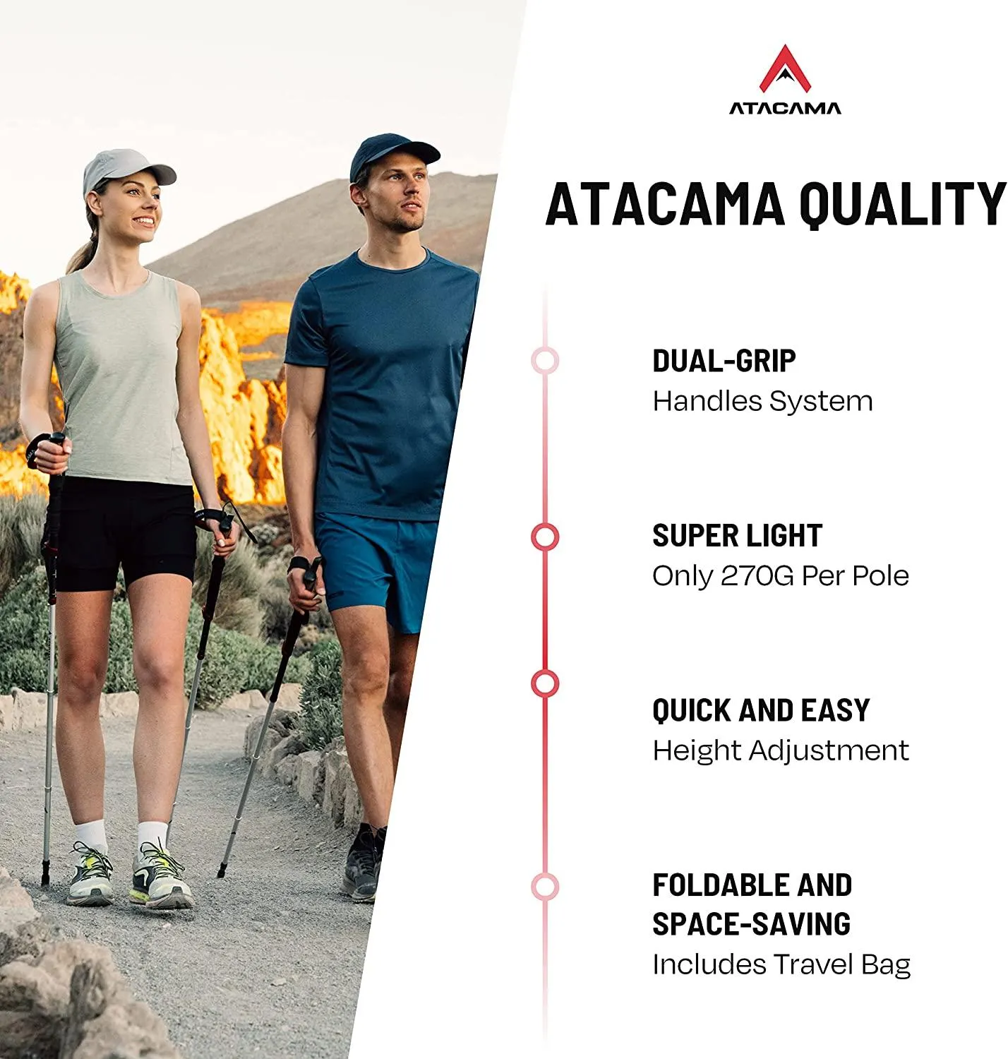 Enhance Your Hiking Experience with ATACAMA 2 Lightweight Hiking Poles: The Perfect Companion for Your Trekking Adventures!