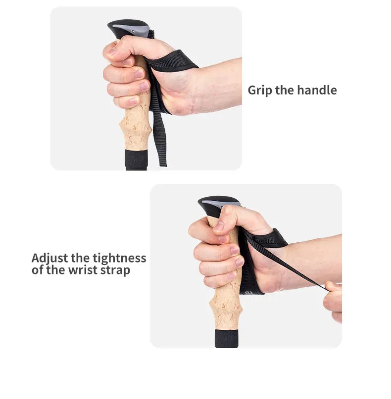 Hiking Stick Trekking Poles 2pcs Carbon Fiber Collapsible Telescopic