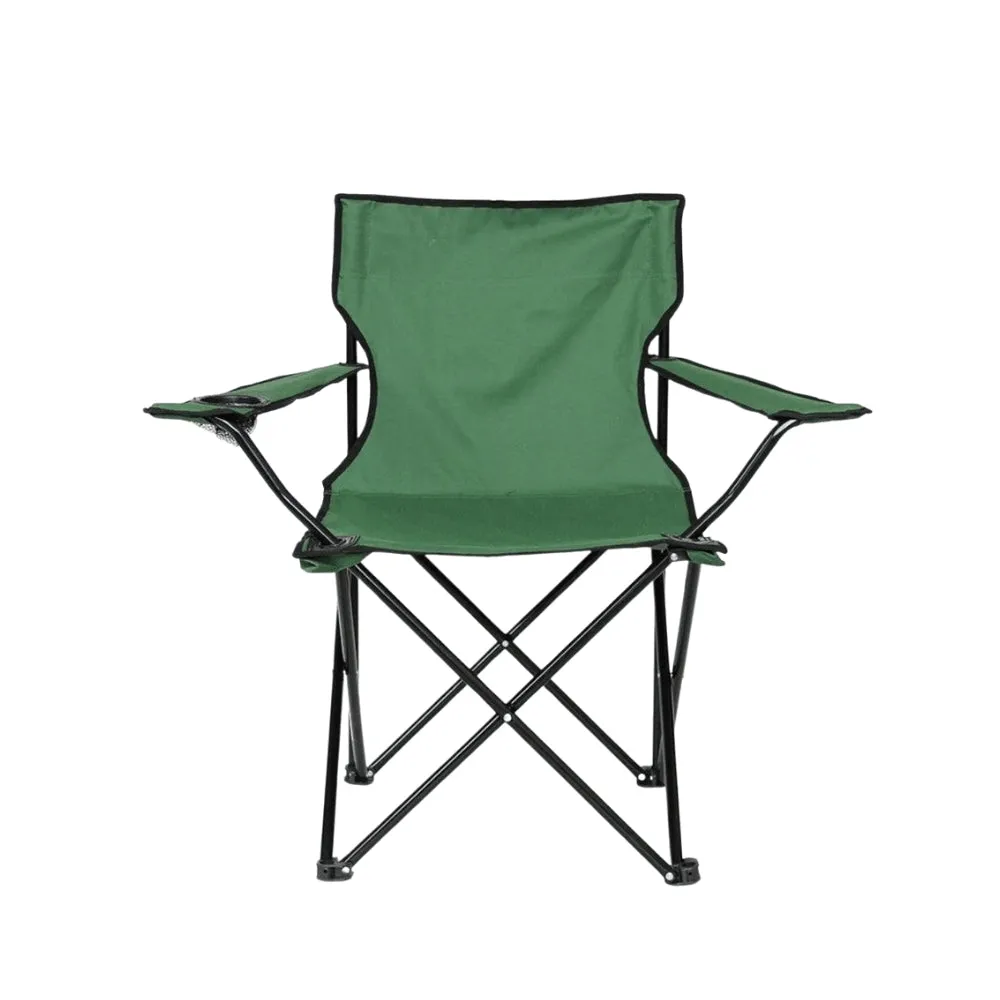 Lifestyle Living Folding Camping Chair | Green | Cup Holder | Holds Up To 120kg