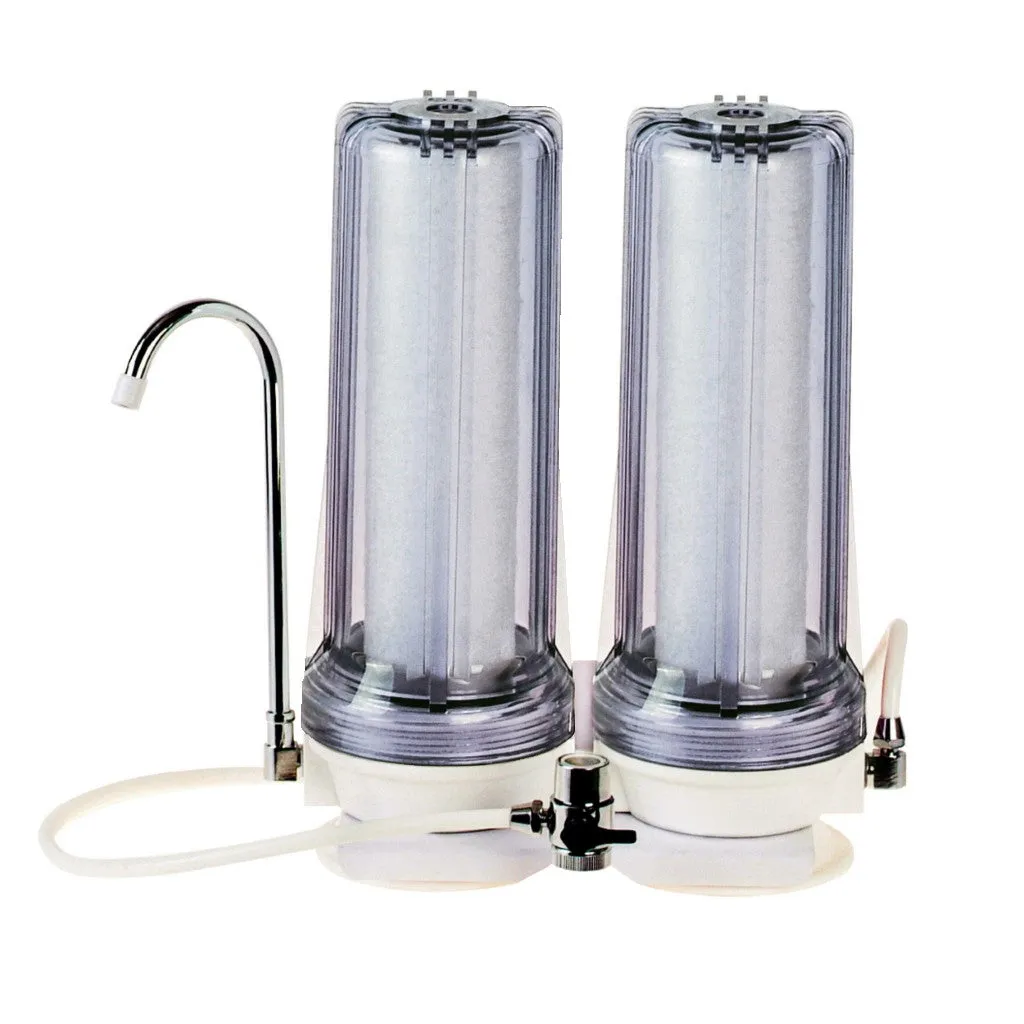 Mains Water Double Benchtop Countertop Dual Counter Benchtop Top Filter