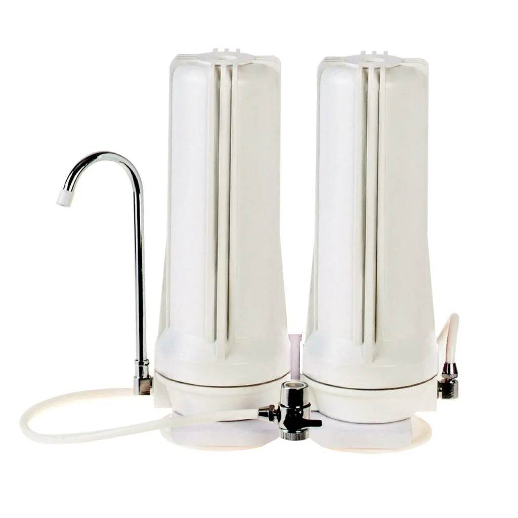 Mains Water Double Benchtop Countertop Dual Counter Benchtop Top Filter