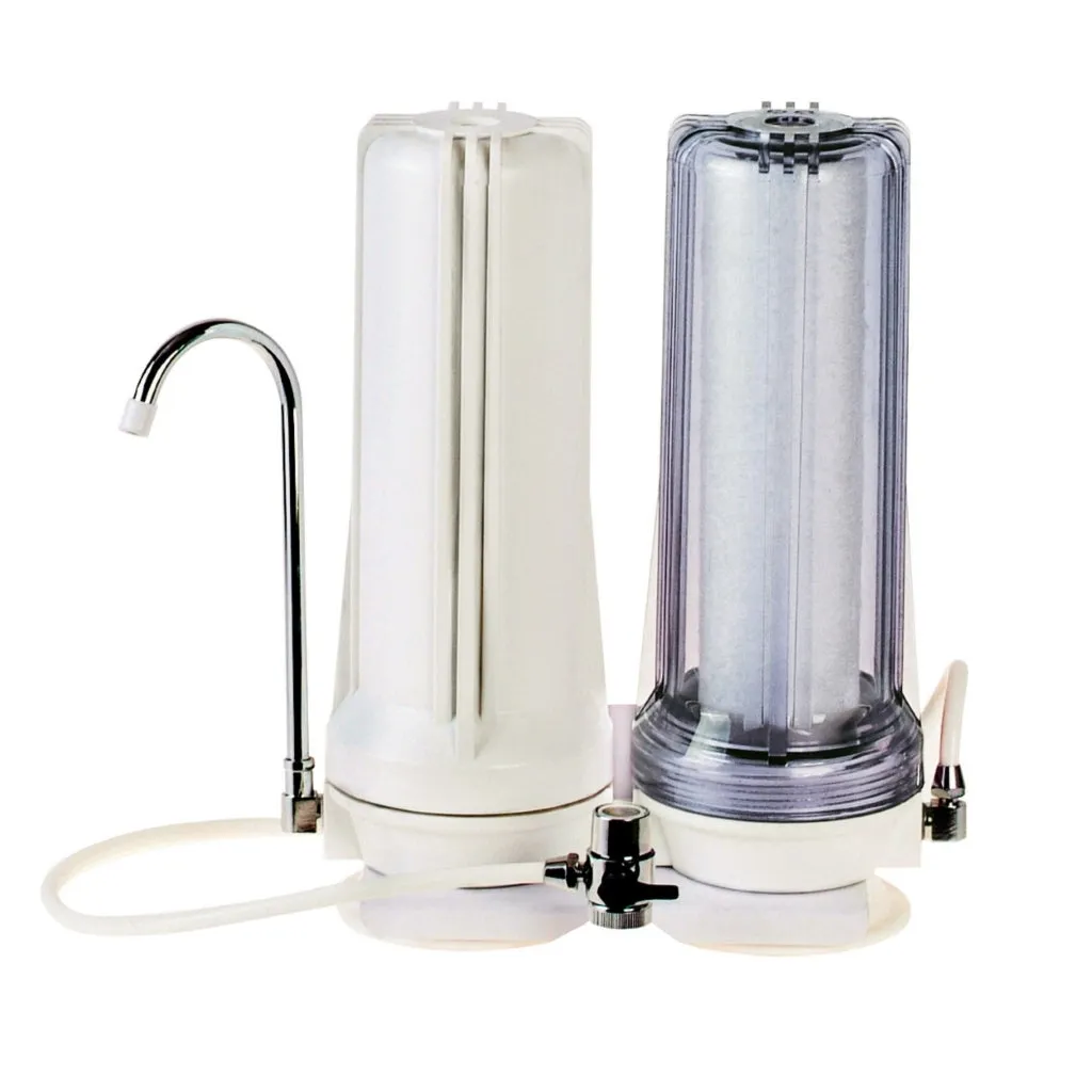 Mains Water Double Benchtop Countertop Dual Counter Benchtop Top Filter