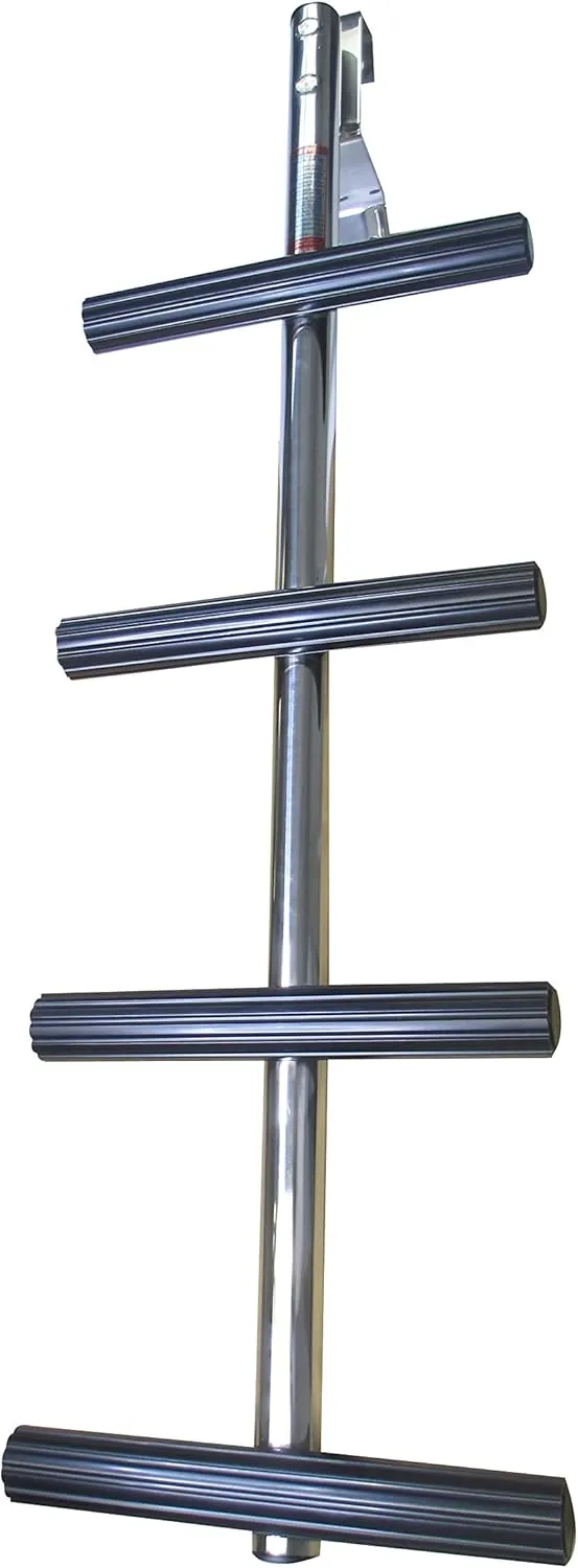 Pactrade Marine Boat 4 Steps Transom Sport Dive Ladder SS 304 Non Slip Thread w/Bracket