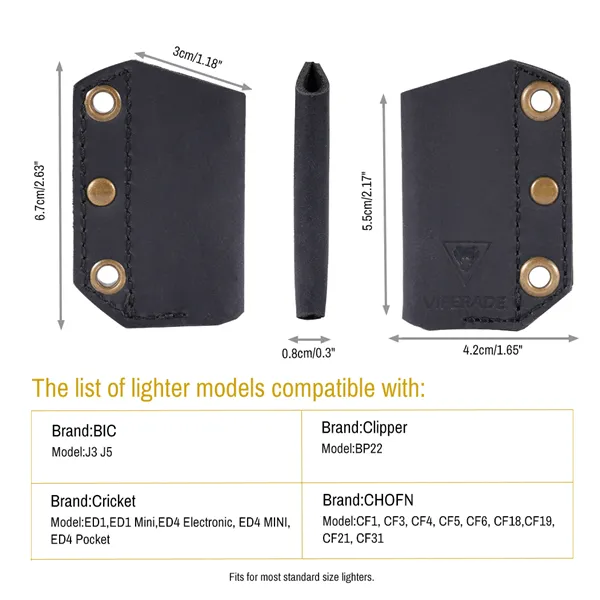 PJ28 Leather Lighter Protective Case, Lighter Holder for BIC Disposable Lighter
