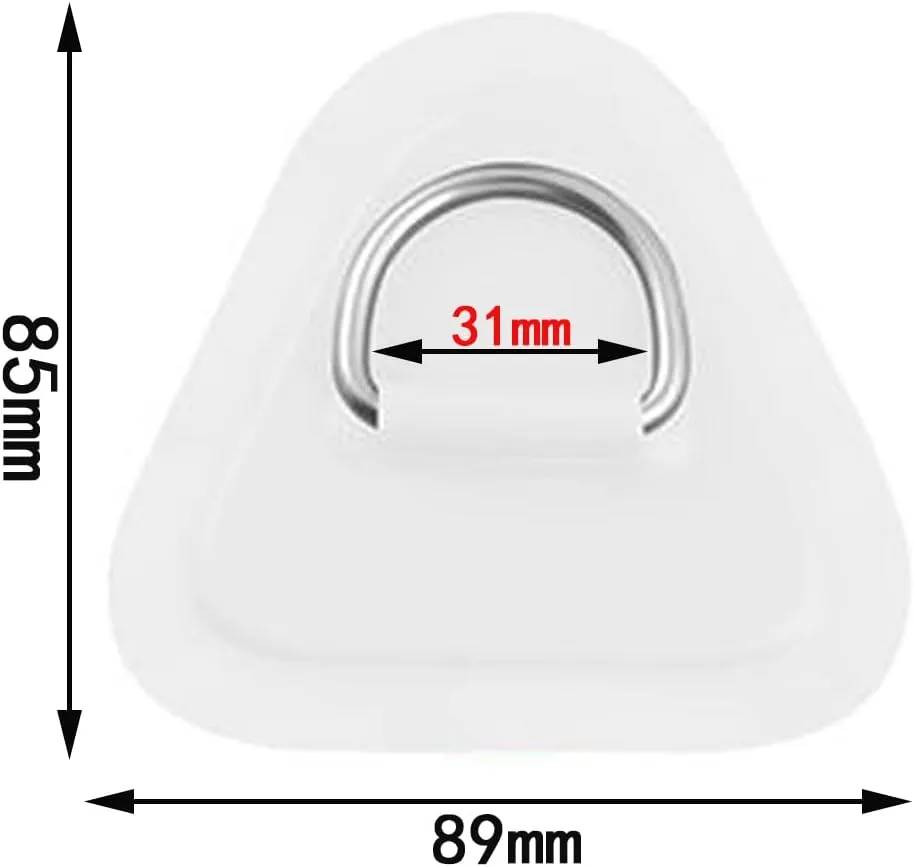 PVC D-Ring Patch Stainless Steel D Ring Patches with 8.2ft Bungee Cord, 6pcs Hook Clips for for Inflatable Boat Kayak Dinghy SUP Deck Stand up Paddleboard Rafting Accessories