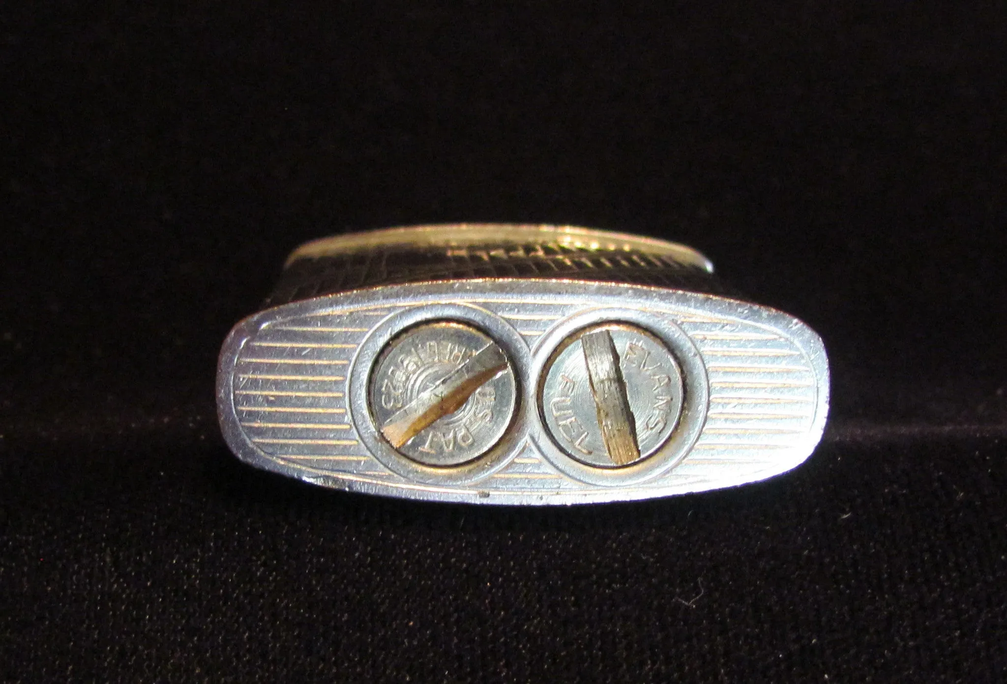 Vintage Evans Lighter Silver Art Deco Working Pocket Lighter