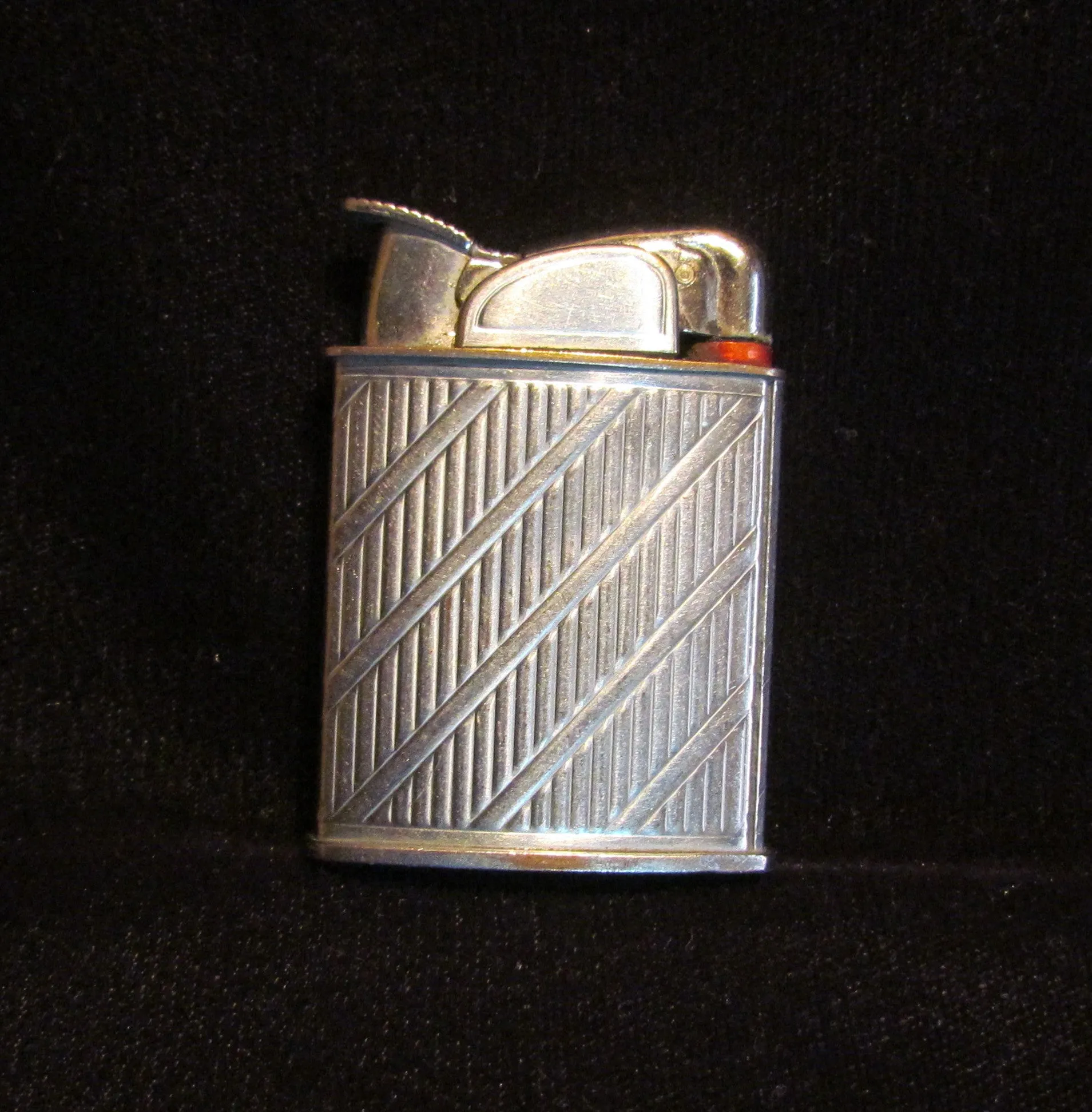 Vintage Evans Lighter Silver Art Deco Working Pocket Lighter