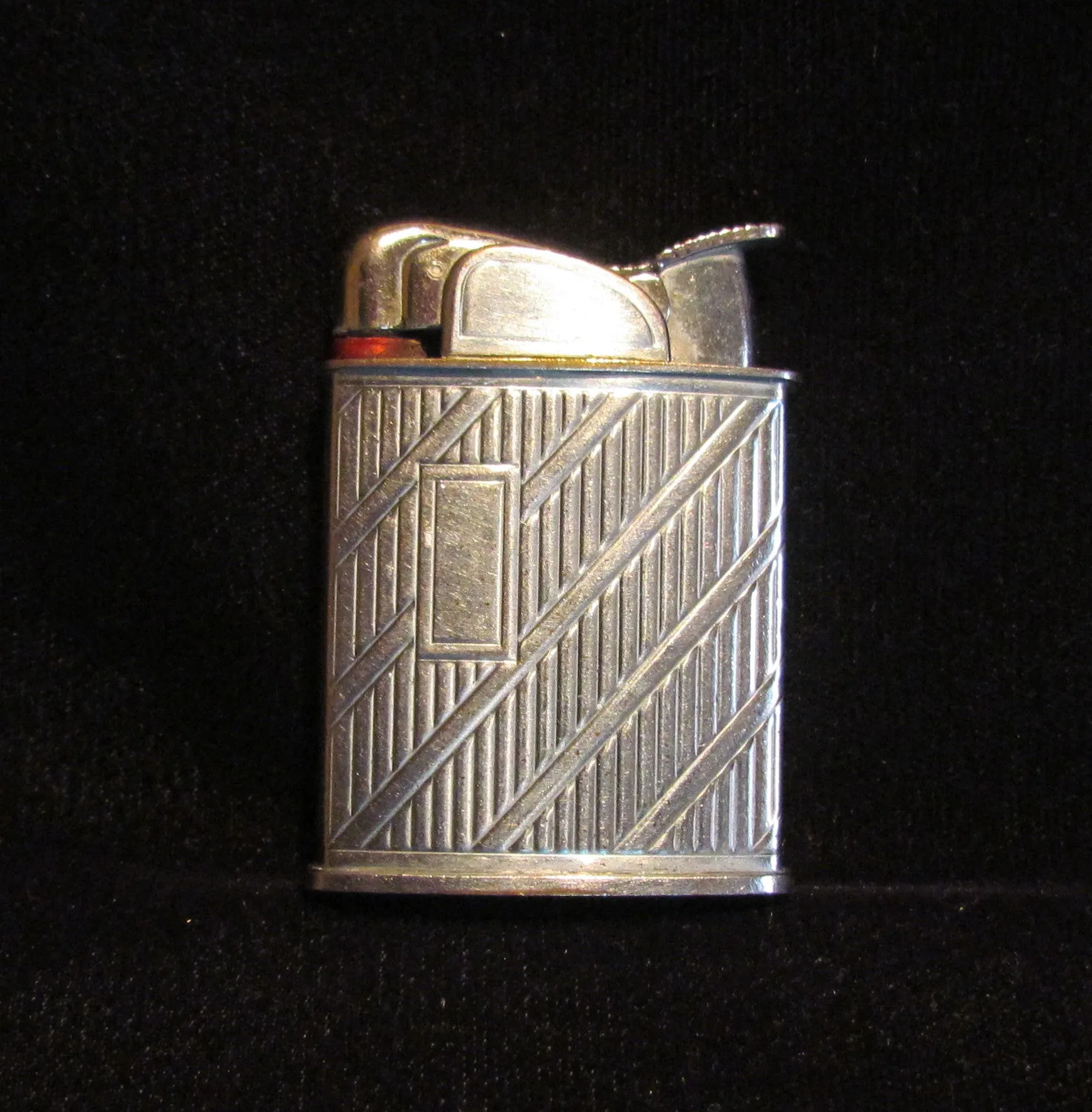 Vintage Evans Lighter Silver Art Deco Working Pocket Lighter